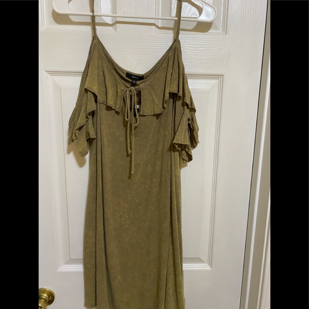 Olive green layered top Very J